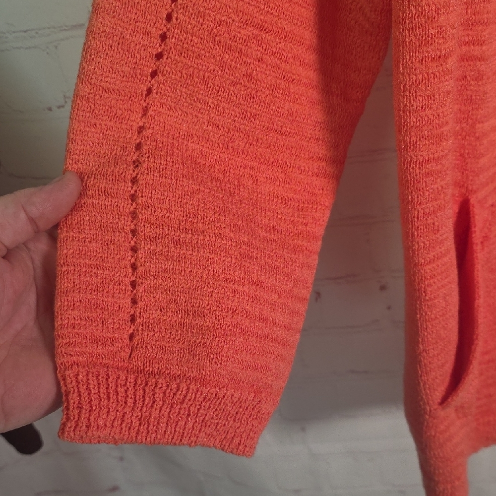 Coldwater Creek Vibrant Coral Cardigan - Picture 5 of 6